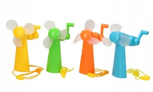 Przejdź do produktu WENTYLATOR WIATRACZEK Z KORBKĄ 10CM 4 KOLORY 636758