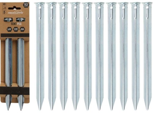 Przejdź do produktu ŚLEDZIE metalowe do namiotu szpilki mocujące 23cm 10szt REDCLIFFS 872782