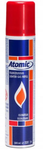 Przejdź do produktu  Gaz do zapalniczek zapalarek palników gazowych 5 końcówek 300ml ATOMIC