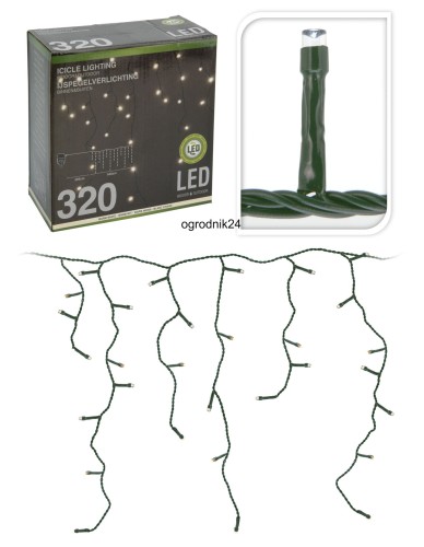 Przejdź do produktu Lampki sople  320 LED ciepły biały 003462