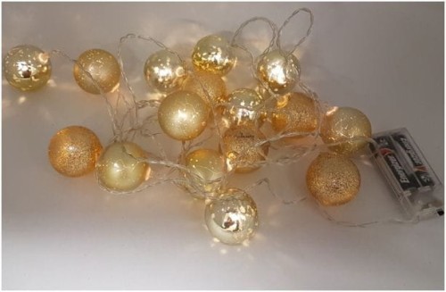 Przejdź do produktu Lampki choinkowe kule led złote 4cm 16szt 267327 na baterie