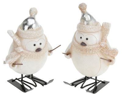 Przejdź do produktu Figurka świąteczna ptak na nartach 17cm 247947