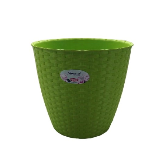 Przejdź do produktu Doniczka plastikowa limonka 29cm osłonka rattan rattanowa STEFANPLAST