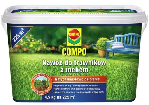Przejdź do produktu Nawóz do trawników z mchem na mech 4,5kg na 225m2 COMPO