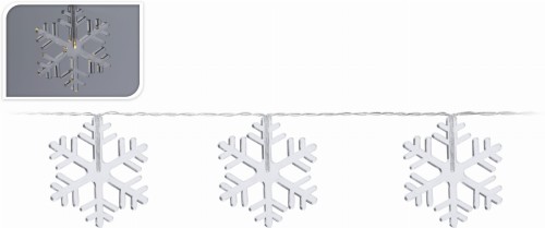 Przejdź do produktu Lampki płatki śniegu 10 LED na baterie ozdoba 822625