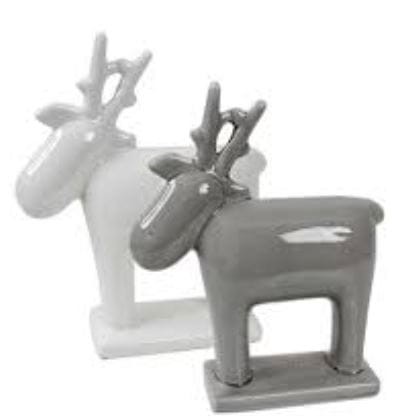 Przejdź do produktu Renifer porcelanowy 12x10cm 388377 ozdoba figurka 