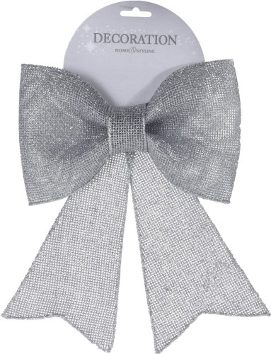 Przejdź do produktu Srebrna kokarda na choinkę 24cm 715644