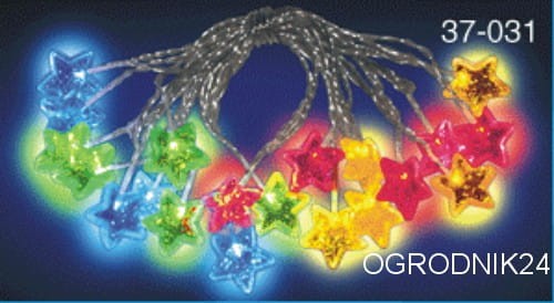 Przejdź do produktu Lampki gwiazdki kolorowe 10L 37-031