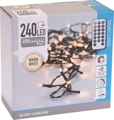 Przejdź do produktu Lampki sznur 240LED biały ciepły +pilot 8 funkcji 586770