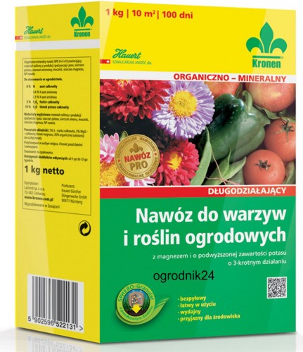 Przejdź do produktu Nawóz do warzyw roślin ogrodowych 1kg100 dni KRONEN 
