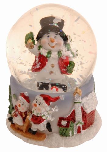 Przejdź do produktu Kula świąteczna śnieżna bałwan mikołaj 9cm 616082