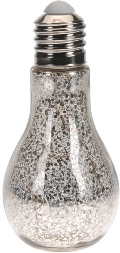 Przejdź do produktu Lampka świąteczna żarówka 20 LED srebrna 22cm białe 12538 