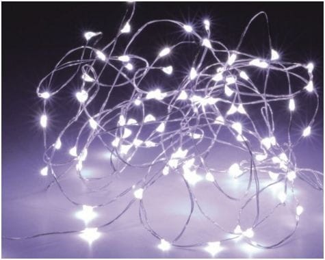 Przejdź do produktu Lampki 100 led białe na drucie 299656 na baterie timer