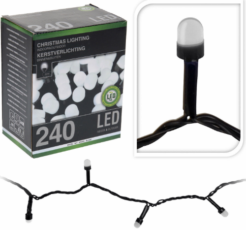 Przejdź do produktu Lampki choinkowe kulki białe 240 led 395986 zewnętrzne