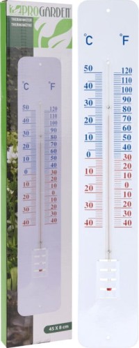 Przejdź do produktu Termometr metalowy do powieszenia 45x8cm biały 24692