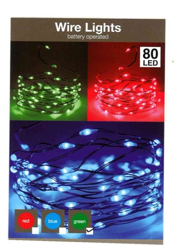 Przejdź do produktu Lampki na druciku 80 LED na baterie ozdoba 604379