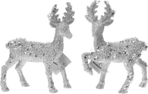 Przejdź do produktu Ozdoba renifer srebrny 21cm 279801 figurka 