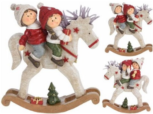 Przejdź do produktu Koń na biegunach z dziećmi 22cm konik  figurka 666049