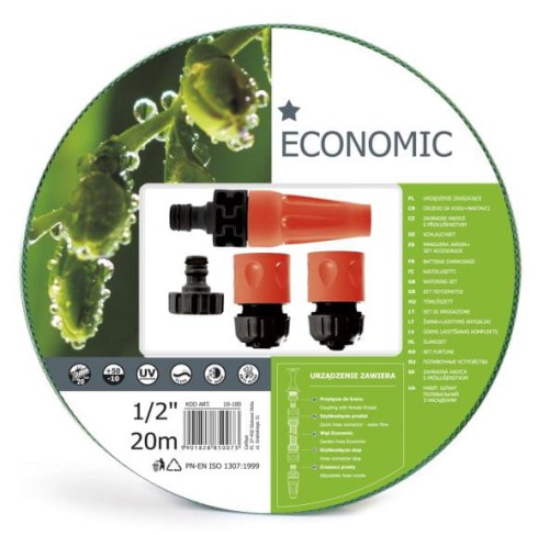 Przejdź do produktu Wąż ogrodowy 1/2 20m +złączki ECONOMIC CELLFAST 10-100