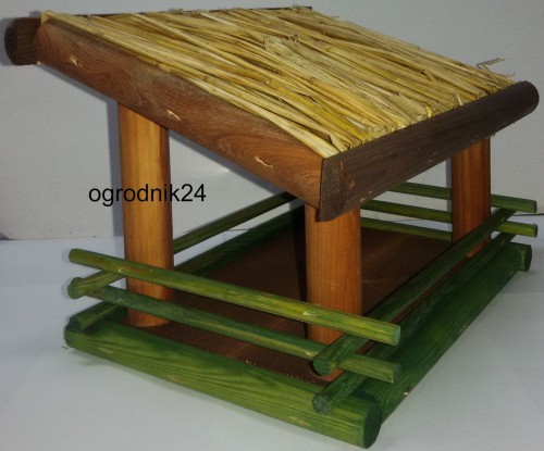 Przejdź do produktu Karmnik 214 słoma domek 18,5cm dla ptaków pyzy pokarm