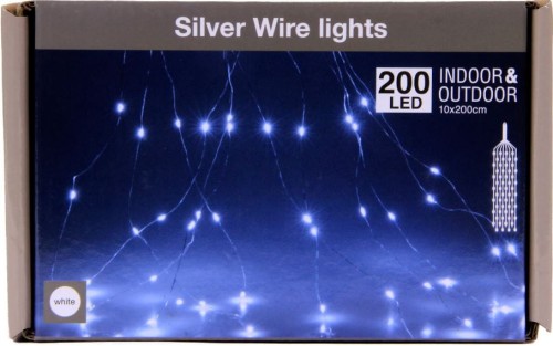 Przejdź do produktu Lampki 200 led biały na druciku 373493 zasilacz 