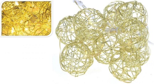 Przejdź do produktu Lampki kule srebrne 10 led biały ciepły 378863 ozdoba na baterie