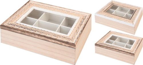 Przejdź do produktu Pudełko na herbatę 24x17x7cm skrzynka drewniana 233575
