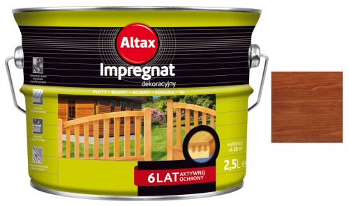 Przejdź do produktu Impregnat dekoracyjny 2,5 l orzech Altax ochrona drewna 6 lat