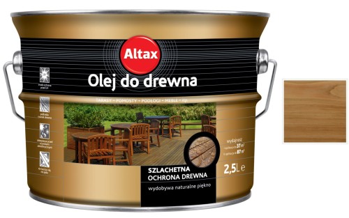 Przejdź do produktu OLEJ DO DREWNA ALTAX 2,5l DĄB IMPREGNAT