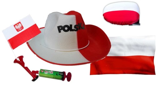 Przejdź do produktu ZESTAW KIBICA FLAGA KAPELUSZ POKROW TRĄBKA GRATIS