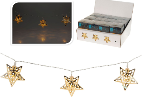 Przejdź do produktu Lampki na baterie 10 LED złote gwiazdy 706706