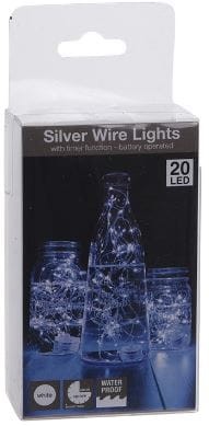 Przejdź do produktu Lampki 20 led białe na druciku 299793 na baterie ozdoba 