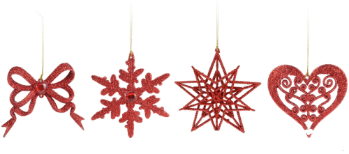 Przejdź do produktu Ozdoba wisząca serce czerwone 3szt. brokat 689443