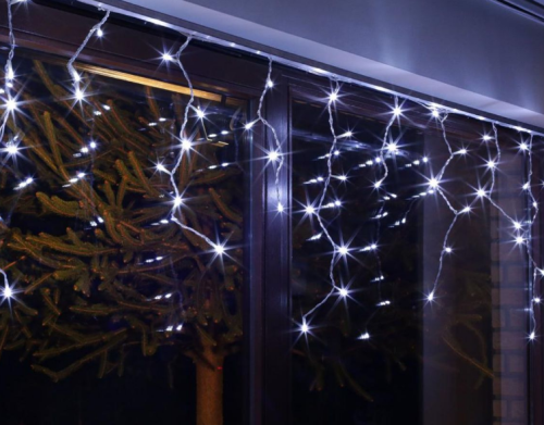 Przejdź do produktu Kurtyna sople 60 LED białe +gniazdo 2,8m 20-092