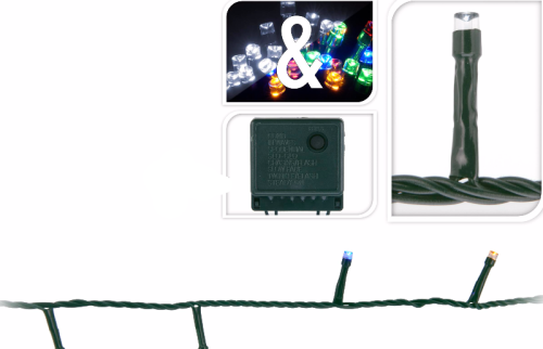 Przejdź do produktu Lampki choinkowe 240 led  DUO białe/multikolor 442926