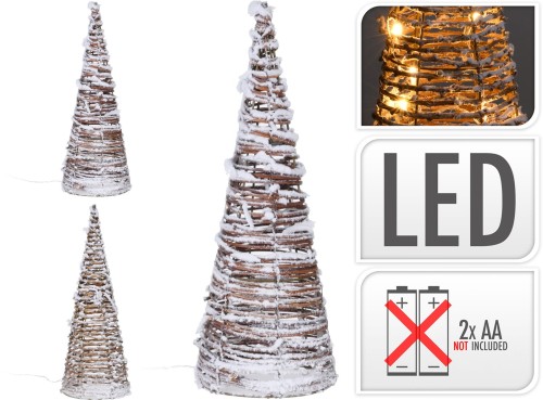 Przejdź do produktu Stożek rattan choinka 10 LED na baterie  40cm ozdoba 614756