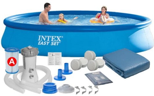 Przejdź do produktu Basen ogrodowy rozporowy 457x84  ZESTAW 7w1 INTEX 28158