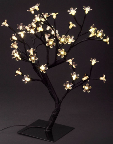 Przejdź do produktu Drzewko z kwiatami 36 LED 45cm białe 170972 ozdoba świąteczna