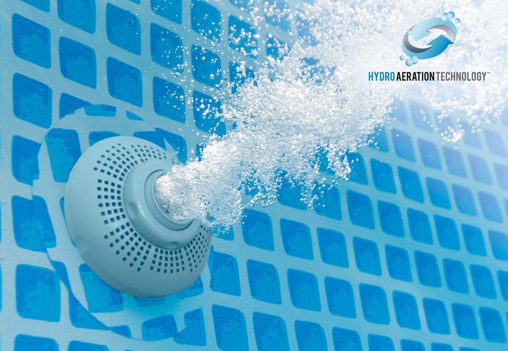 Basen posiada system napowietrzania INTEX HYDRO AERATION TECHNOLOGY